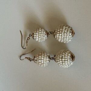 Elegant White Beaded Earrings